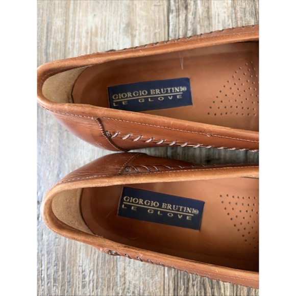 Giorgio Brutini Brazil Men Brown Leather Woven Tassel Loafer Shoe Sz.US 12D - Picture 2 of 8